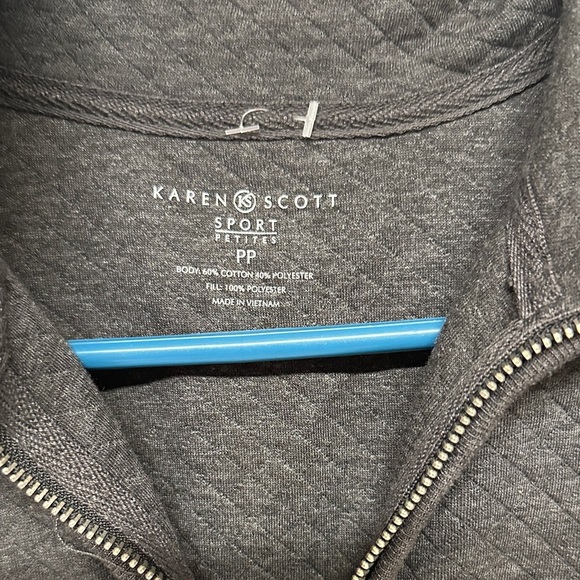 Karen Scott Sport Grey Zip Up  size small  business activewear Vest - Picture 2 of 9